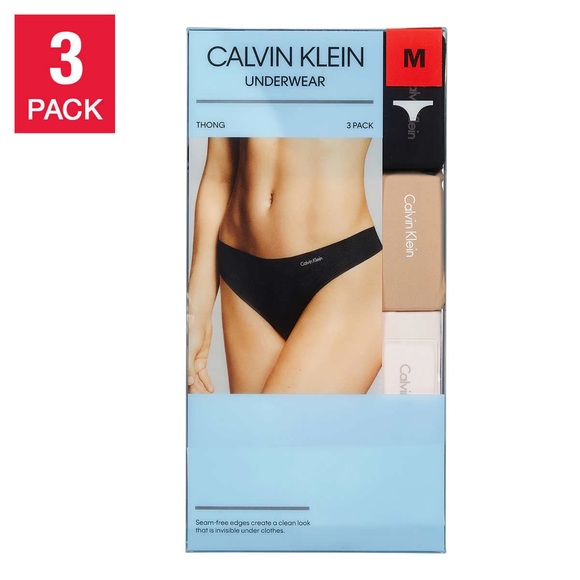 Calvin Klein Seamless Tagless 3 Thongs Pack